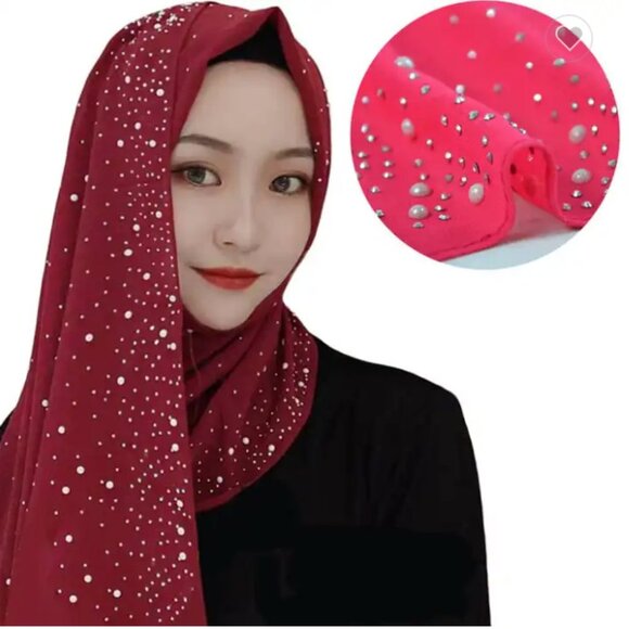 hijabs/scarfs/ shawl solid color shiny chiffon scarf hijab - Picture 5 of 16